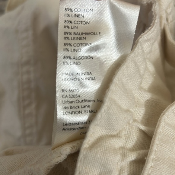 NWT Free People Sky Rider Cotton-Linen Blend Straight Leg Pants in Ecru Sz L - Picture 3 of 13